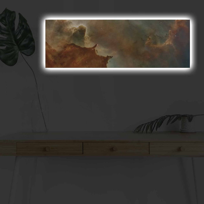 Wallity Lienzo Decorativo Iluminado con LED 30x90 cm Multicolor 3090NASA-011
